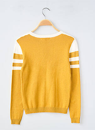 Pull coupe droite manches longues jaune PM LOVING fille