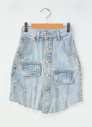 Jupe mi-longue taille normale bleu LOEVIA fille