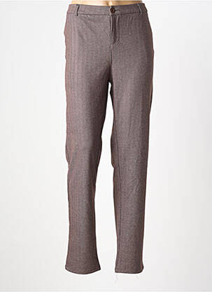 Pantalon droit stretch taille normale marron FREESIA femme