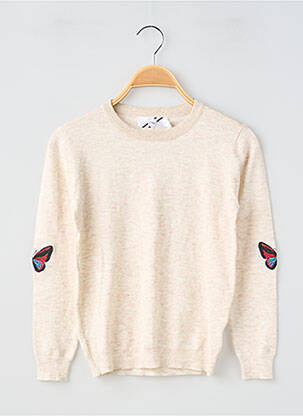 Pull manches longues manches longues beige CERISE & LAINE fille