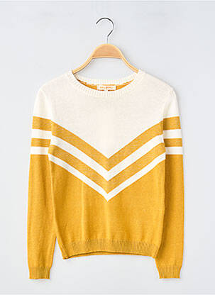 Pull coupe droite manches longues jaune PM LOVING fille