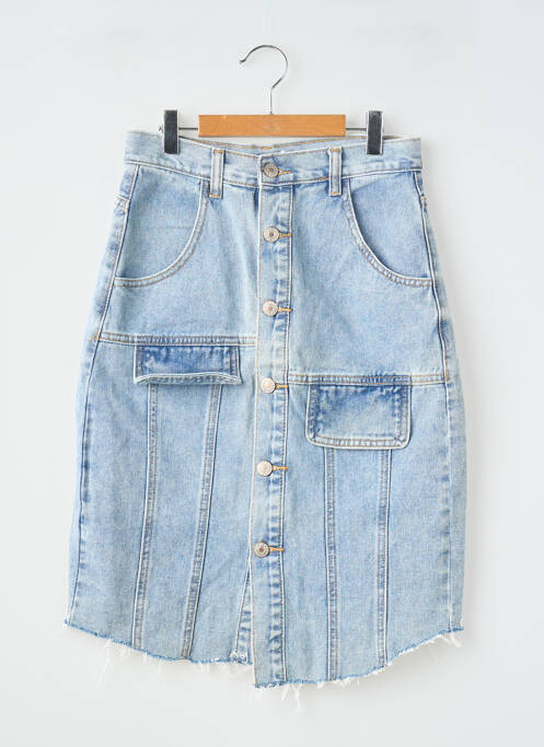 Jupe mi-longue taille normale bleu LOEVIA fille