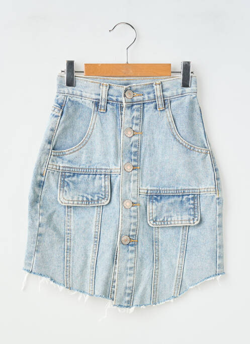 Jupe mi-longue taille normale bleu LOEVIA fille