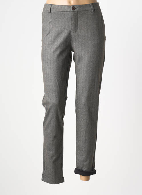 Pantalon droit stretch taille normale gris FREESIA femme