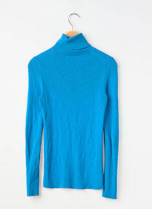 Pull col roulé coupe cintrée manches longues bleu UNIQLO femme