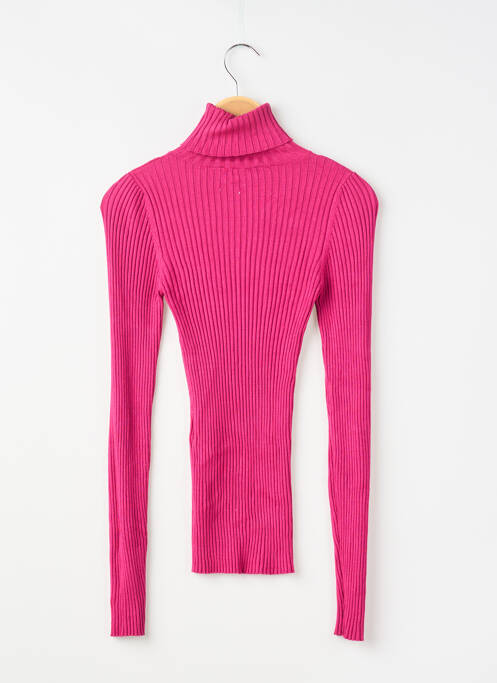 Pull col roulé stretch manches longues rose SINEQUANONE femme