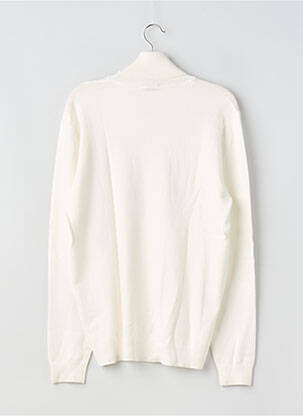 Pull col roulé coupe cintrée manches longues blanc CARACCIOLO NAPOLI homme