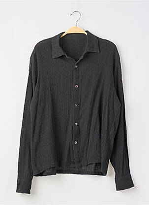 Chemise manches longues coupe droite noir SANS MARQUE homme