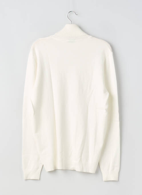 Pull col roulé coupe cintrée manches longues blanc CARACCIOLO NAPOLI homme