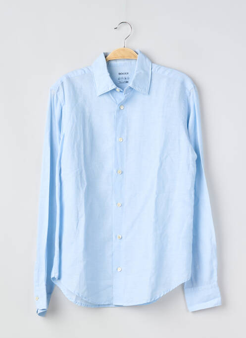 Chemise manches longues coupe droite bleu BOGGI MILANO homme