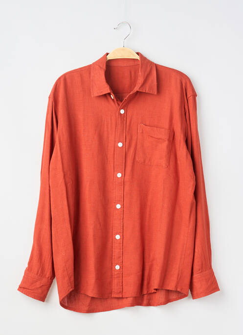 Chemise manches longues coupe droite orange SANS MARQUE homme