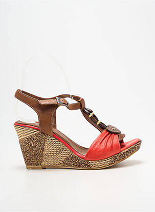 Sandales/nu pieds talon compensé talon de 7 à 9cm rouge METAMORF'OSE femme