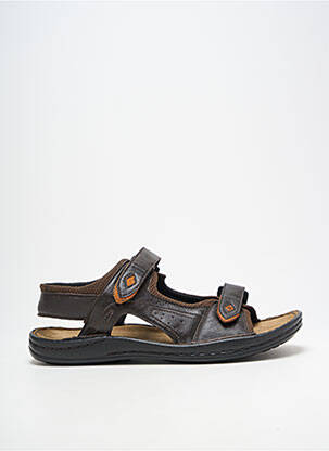 Sandales/nu pieds tissage satiné bout ouvert marron FLEXOLINE homme