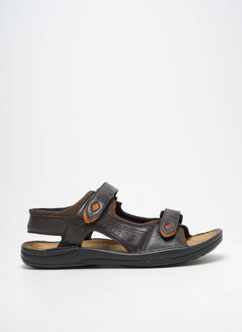 Sandales/nu pieds tissage satiné bout ouvert marron FLEXOLINE homme