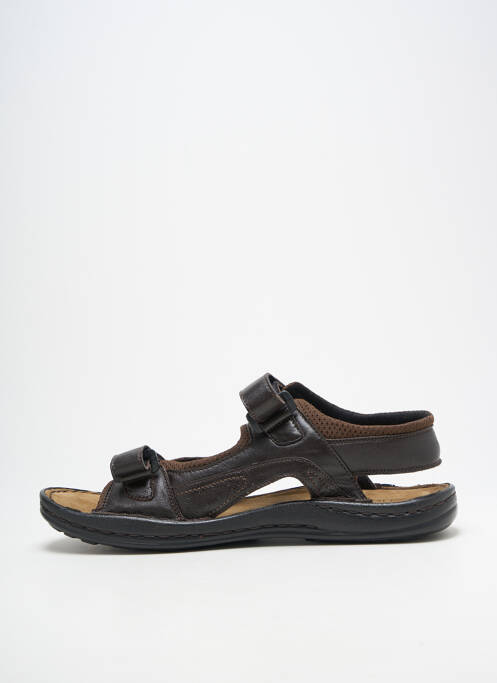 Sandales/nu pieds tissage satiné bout ouvert marron FLEXOLINE homme