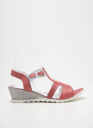 Sandales/nu pieds bout ouvert talon de 4 à 6cm rouge ELLES-MEMES femme