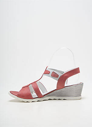 Sandales/nu pieds bout ouvert talon de 4 à 6cm rouge ELLES-MEMES femme