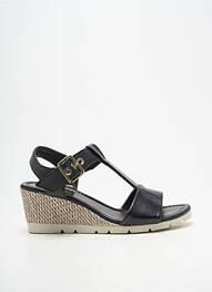 Sandales/nu pieds tissage satiné talon de 4 à 6cm noir ELUE PAR NOUS femme