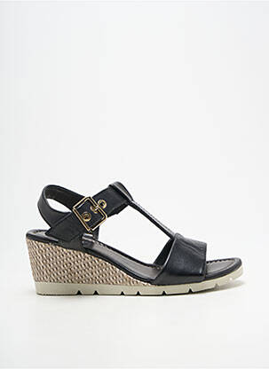Sandales/nu pieds tissage satiné talon de 4 à 6cm noir ELUE PAR NOUS femme