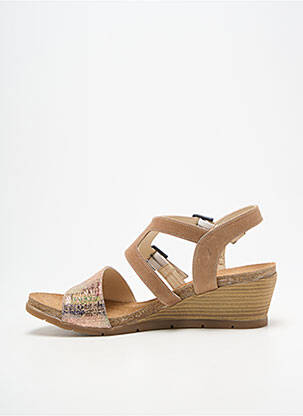 Sandales/nu pieds tissage satiné talon de 4 à 6cm beige INEA femme