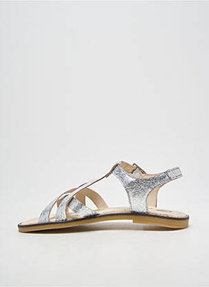 Sandales/nu pieds chiquet talon plat jusqu'à 3cm argent GARVALIN femme