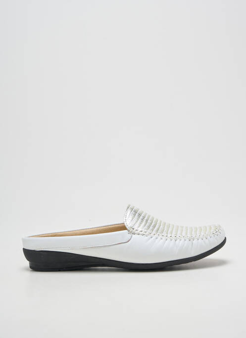 Mules/sabots tissage satiné talon plat jusqu'à 3cm blanc DANIEL HECHTER femme