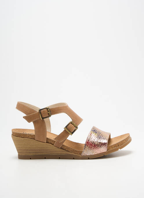 Sandales/nu pieds tissage satiné talon de 4 à 6cm beige INEA femme