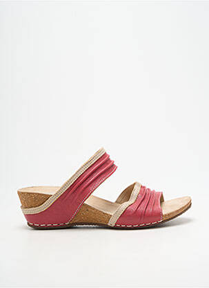 Mules/sabots bout ouvert talon de 4 à 6cm rose PEDI GIRL femme