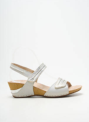 Sandales/nu pieds tissage satiné talon de 4 à 6cm argent PEDI GIRL femme