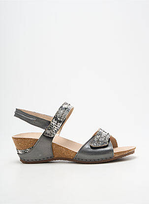 Sandales/nu pieds bout ouvert talon de 4 à 6cm gris PEDI GIRL femme