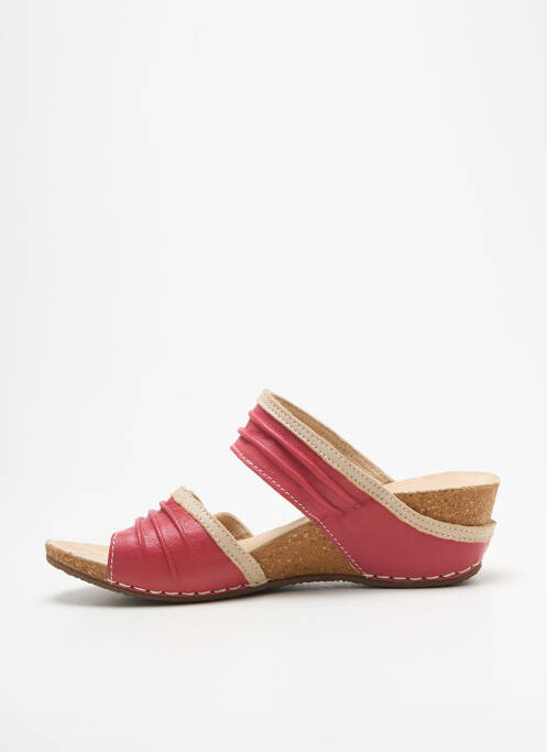 Mules/sabots bout ouvert talon de 4 à 6cm rose PEDI GIRL femme