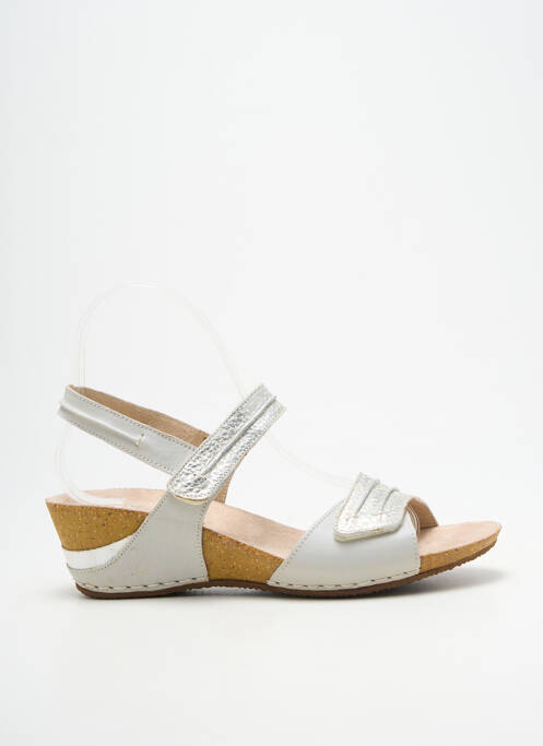 Sandales/nu pieds tissage satiné talon de 4 à 6cm argent PEDI GIRL femme