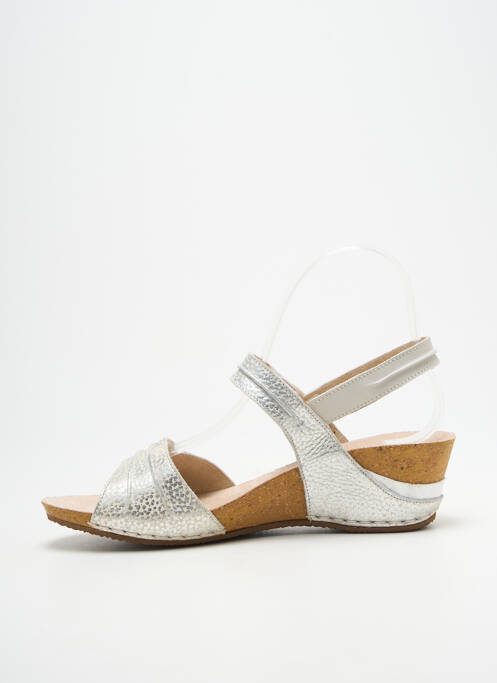 Sandales/nu pieds tissage satiné talon de 4 à 6cm argent PEDI GIRL femme