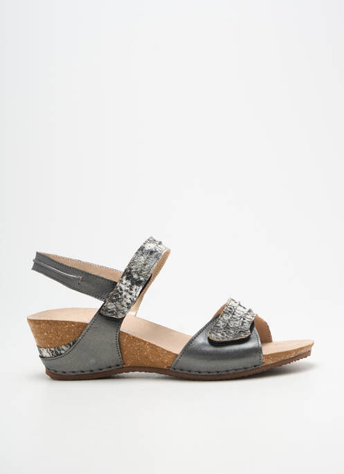 Sandales/nu pieds bout ouvert talon de 4 à 6cm gris PEDI GIRL femme