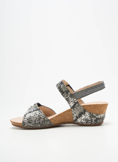 Sandales/nu pieds bout ouvert talon de 4 à 6cm gris PEDI GIRL femme