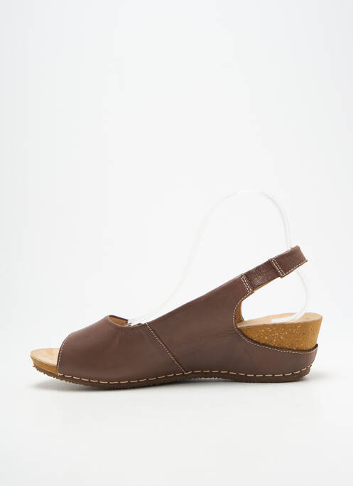 Sandales/nu pieds bout ouvert talon de 4 à 6cm marron PEDI GIRL femme