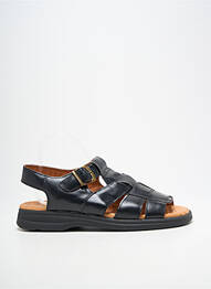 Sandales/nu pieds tissage satiné bout ouvert noir BOISSY homme