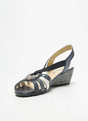 Sandales/nu pieds tissage satiné talon de 4 à 6cm noir GEO-REINO femme