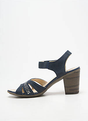Sandales/nu pieds tissage satiné talon de 7 à 9cm bleu GEO-REINO femme