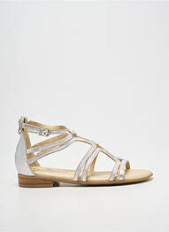 Sandales/nu pieds chiquet talon plat jusqu'à 3cm argent GEO-REINO femme