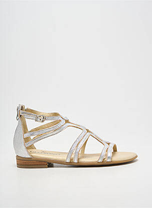 Sandales/nu pieds chiquet talon plat jusqu'à 3cm argent GEO-REINO femme