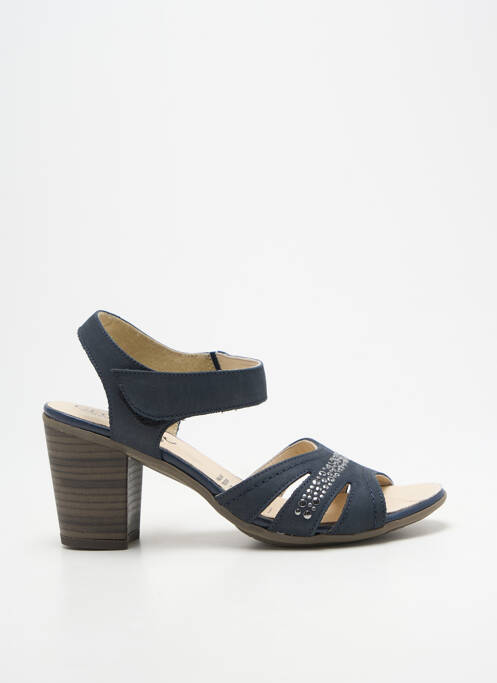 Sandales/nu pieds tissage satiné talon de 7 à 9cm bleu GEO-REINO femme