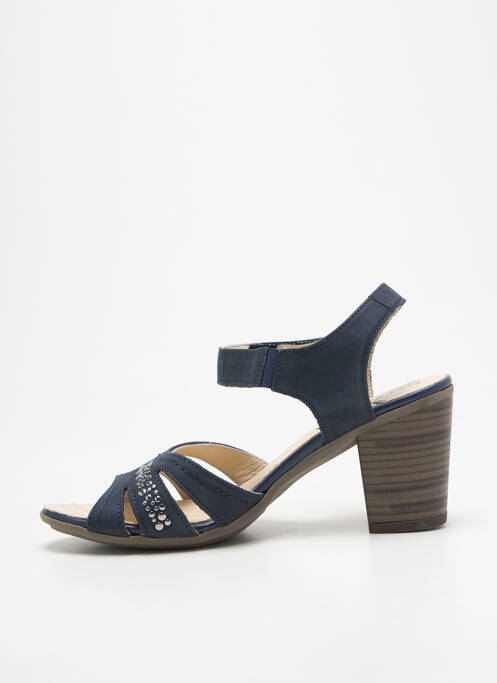 Sandales/nu pieds tissage satiné talon de 7 à 9cm bleu GEO-REINO femme