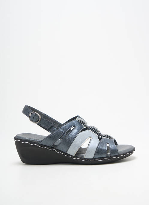 Sandales/nu pieds tissage satiné talon de 4 à 6cm argent GEO-REINO femme