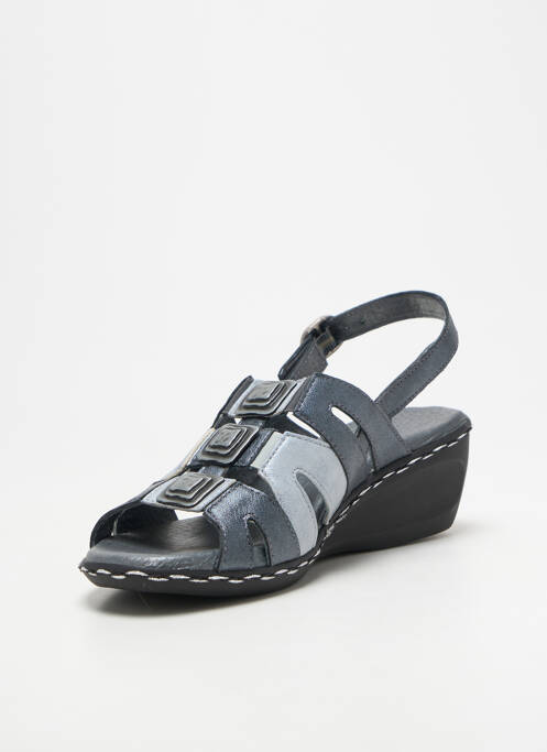 Sandales/nu pieds tissage satiné talon de 4 à 6cm argent GEO-REINO femme