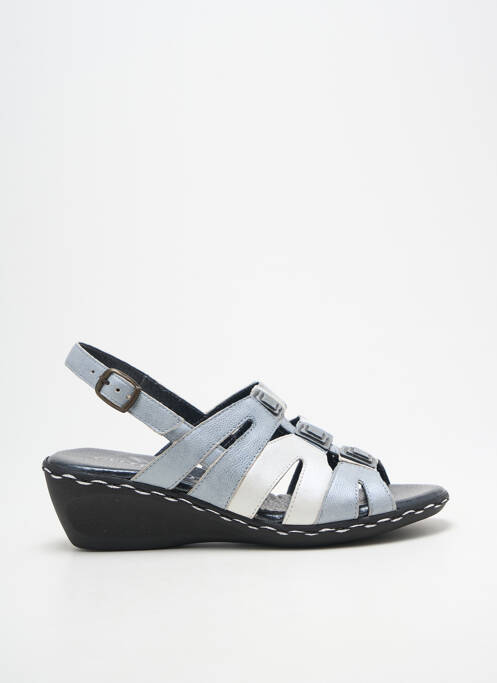 Sandales/nu pieds tissage satiné talon de 4 à 6cm gris GEO-REINO femme