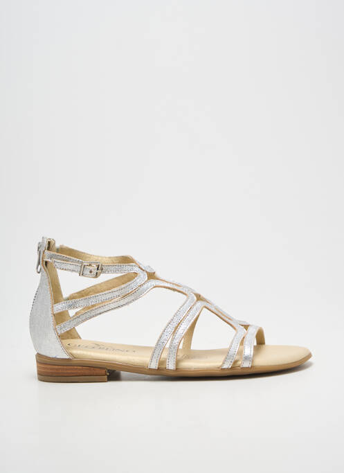 Sandales/nu pieds chiquet talon plat jusqu'à 3cm argent GEO-REINO femme