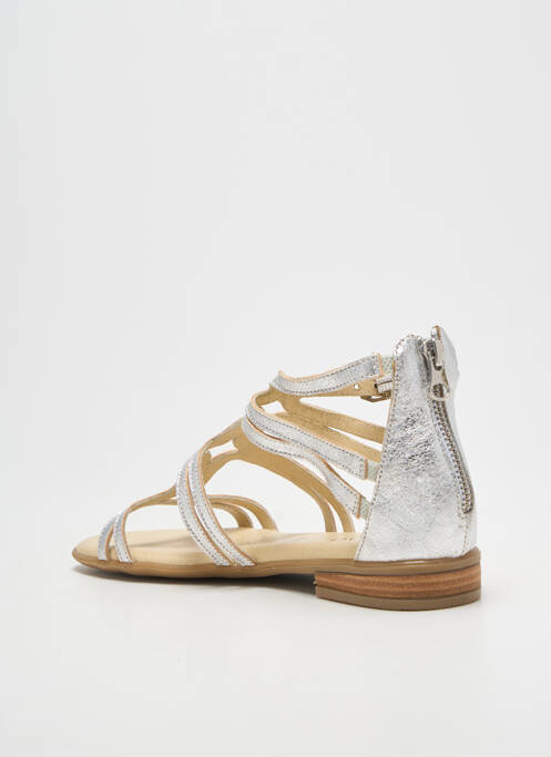 Sandales/nu pieds chiquet talon plat jusqu'à 3cm argent GEO-REINO femme