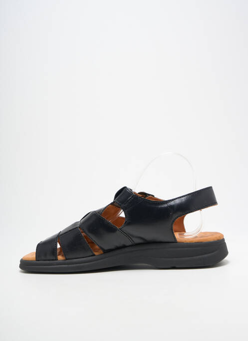 Sandales/nu pieds tissage satiné bout ouvert noir BOISSY homme