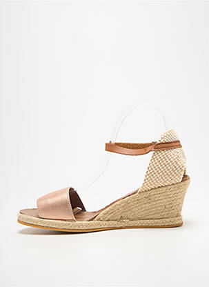 Espadrilles tissage satiné talon de 7 à 9cm rose LA VAGUE femme